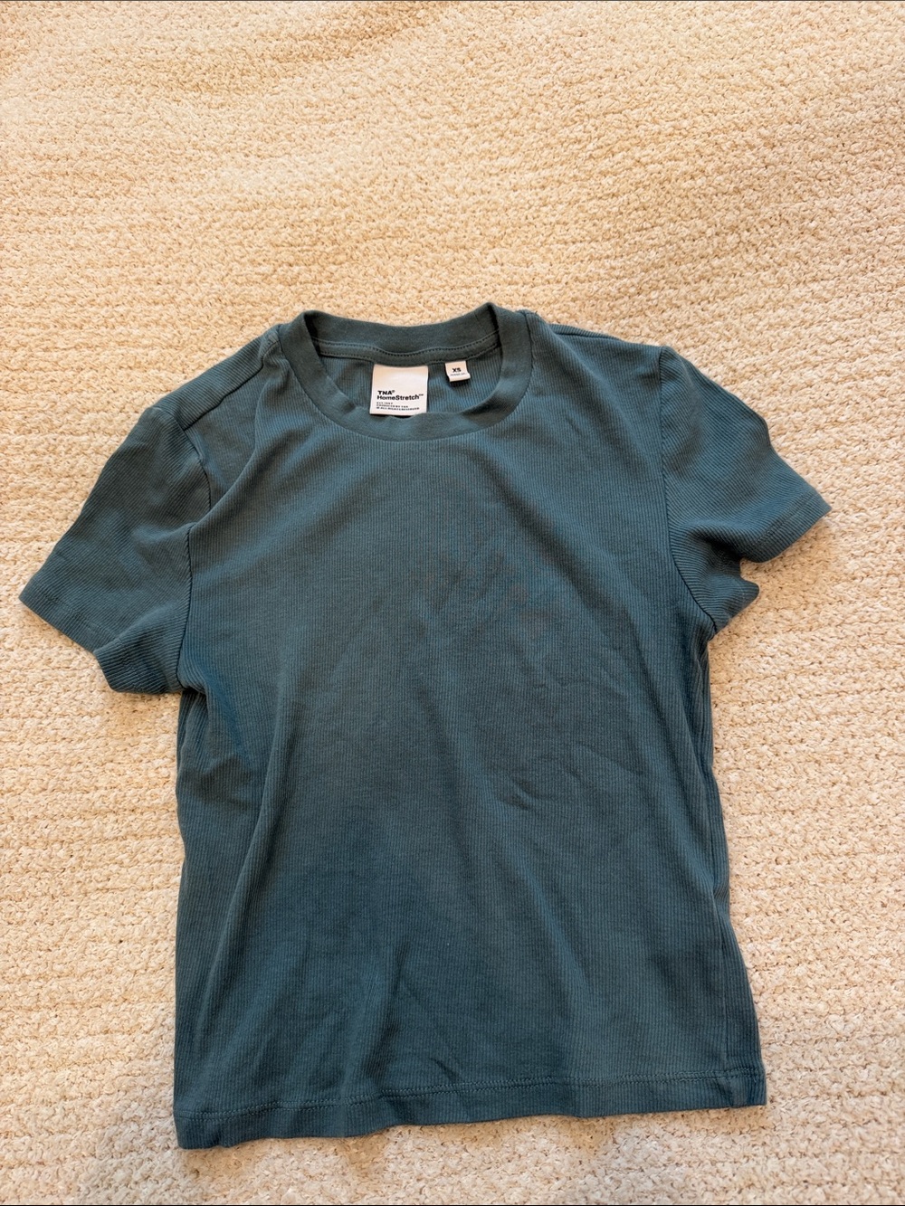 TNA Teal Ribbed Crew Neck Tee